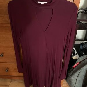 Long sleeve maroon knit dress